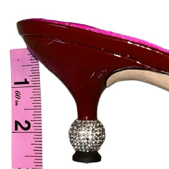 NWOB, Kate Spade Dorset Dress slides w/Rhinestone heel, RT$200 Color:Red Wine - Picture 5 of 10